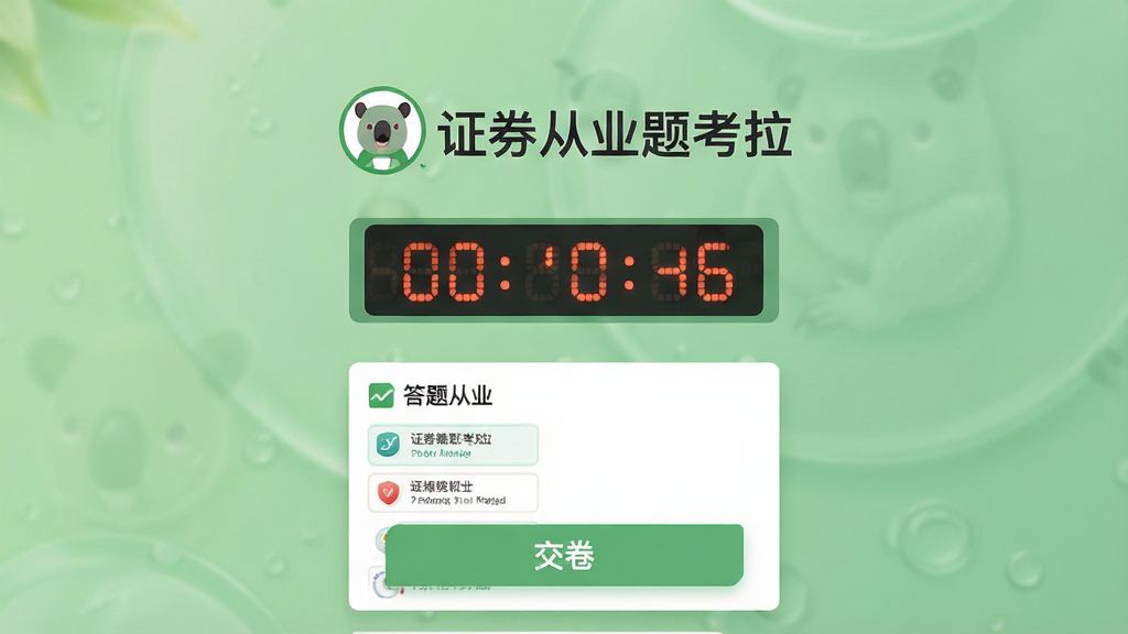 һ��֤ȯ��ҵ�⿼��ģ�⿼�Խ��棬���������С�֤ȯ��ҵ�⿼������־�͵���ʱ���֣��·��Ǵ��⿨�뽻����ť������Ϊ��ͻ�����ɫ�����дʵ��ϸ�����������ʸɾ����޶���Ԫ��