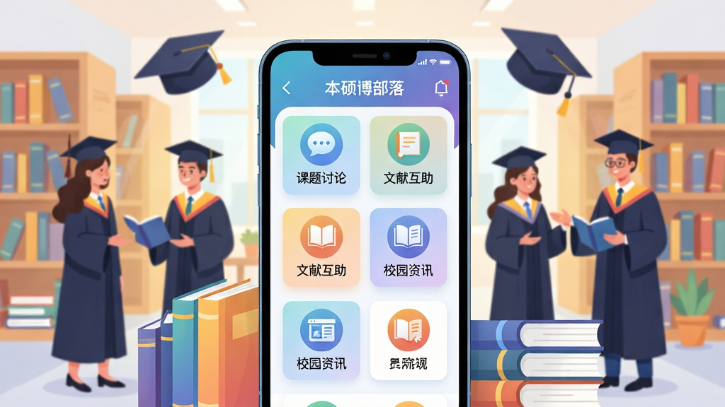 һ��չʾ����˶�����䡱��������ȫò�Ĳ廭����������Ϊһ�������ֻ�����Ļ����ʾѧ���������棬�������������ۡ������׻�������У԰��Ѷ����ģ��ͼ�꣬����Ϊ�����Ĵ�ѧͼ��ݳ������м�λ����ѧλ����ѧ���ڽ��������ֲ������Ĺ�ͼ���ֻ����У���Χ�����鼮��ѧʿñԪ�أ����Ϊ��ƽ���Ƽ��廭��ϸ�ڰ��������Ӱ�ͽ���ɫ�ʣ����ʸ��壬����ɾ����޶���Ԫ��