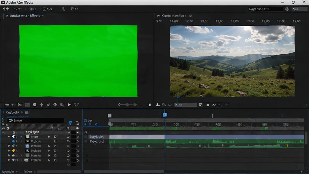 һ��չʾ Adobe After Effects ��������ٹ��ܵĽ����ͼ��������Ԥ��������ʾ��Ļ�زı��ٳ�����ӵ��±����ϵ�Ч����ʱ�������� Keylight Ч�����������ͼ�㣬������Ϊרҵ��ɫ��ϸ�����������ʸ��壬�ɾ����޶���Ԫ��