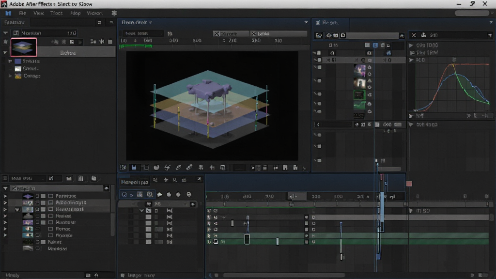 һ��չʾ Adobe After Effects ���ϳ���ؼ�֡�����Ľ����ͼ�����������Ϊ��Ŀ�����ϳ���壬�м�ΪԤ��������ʾ���ͼ�����Ч�����Ҳ�Ϊʱ������壬ʱ�����Ϸֲ��Ŷ��ͼ����ؼ�֡��ǣ����߱༭����ʾ�������ߣ����岼�����������Ϊרҵ��ɫ���棬ϸ�ڷḻ�����ʸ��壬�ɾ����޶���Ԫ��
