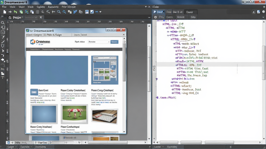 Dreamweaver8 �������棬���Ϊ�����ͼ��ʾ��ҳ���֣��Ҳ�Ϊ������ͼ��ʾ HTML Դ�룬�м�ֽ���������������Ϊдʵ������ͼ�����ʸɾ����޶���װ��Ԫ��