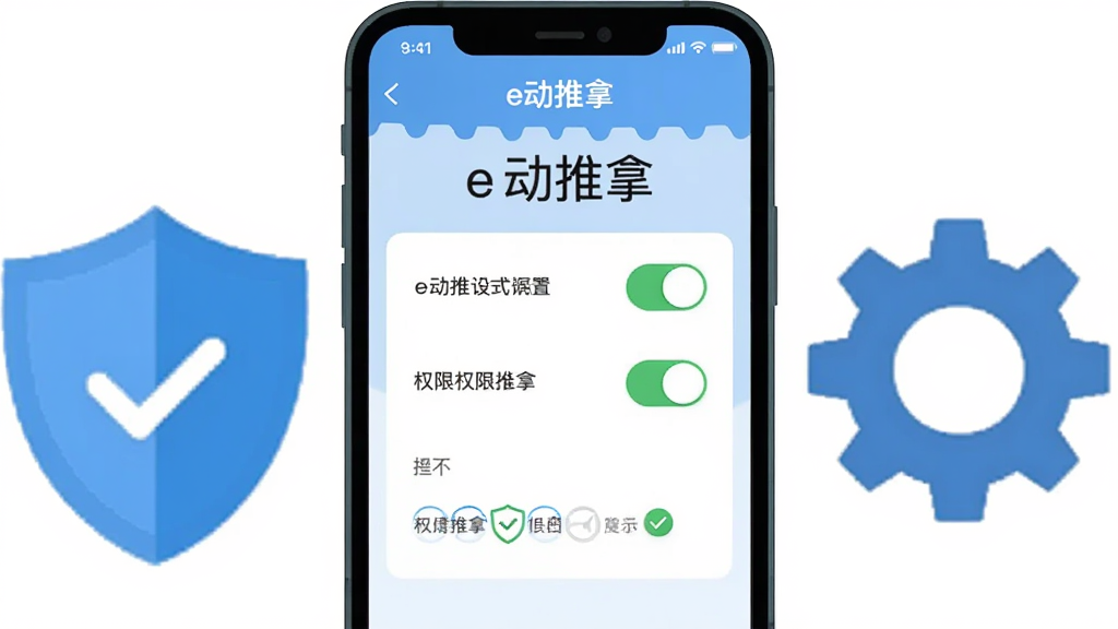 ����������һ���ֻ�չʾe�����õ�Ȩ�����ý��棬�Ա��ж��ƺͳ���ͼ�꣬����Ϊ�ֻ���Ļ��д���У����Ϊ��ƽ����ȫ��ʾ���ϸ�ڰ���Ȩ�޿��ذ�ť����ɫ�Թ�����ʾ���֣����������ɾ��޶���Ԫ�أ�ͼ�����֡�e�����á�