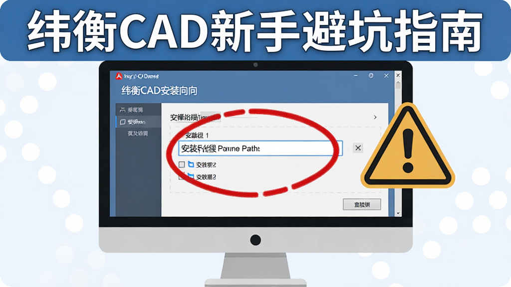 һ��չʾγ��CAD���ֱܿ�ָ�ϵ�ͼƬ�������ǵ�����Ļ����ʾγ��CAD��װ�򵼽��棬�����а�װ·��ѡ��򱻺�ɫԲȦ��ע���Ա��о�ʾͼ�꣬����Ϊ���й�ͼ���Ű����������Ϊ��ƽ���廭�磬ϸ�ڰ�����ʾͼ����Ŀ��·��������������ɫ������Ϊ��������Ϊ���壬����ɾ����޶���Ԫ�ء�