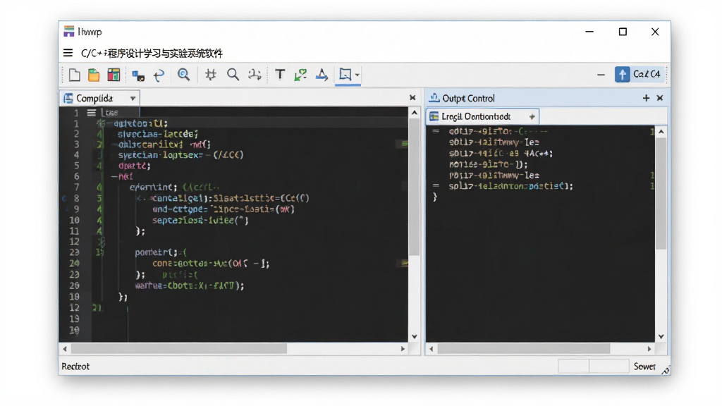 C/C++�������ѧϰ��ʵ��ϵͳ����������չʾ������Ϊ���з��õ��������ڣ������Ϸ�Ϊ�˵����빤�������в�Ϊ����༭�����������̨���Ű��������������Ϊ�ִ���Լ�Ƽ��磬ϸ�ڰ�������������к���ʾ�����밴ťͼ�꣬���ʸ��壬����ɾ����޶���Ԫ��