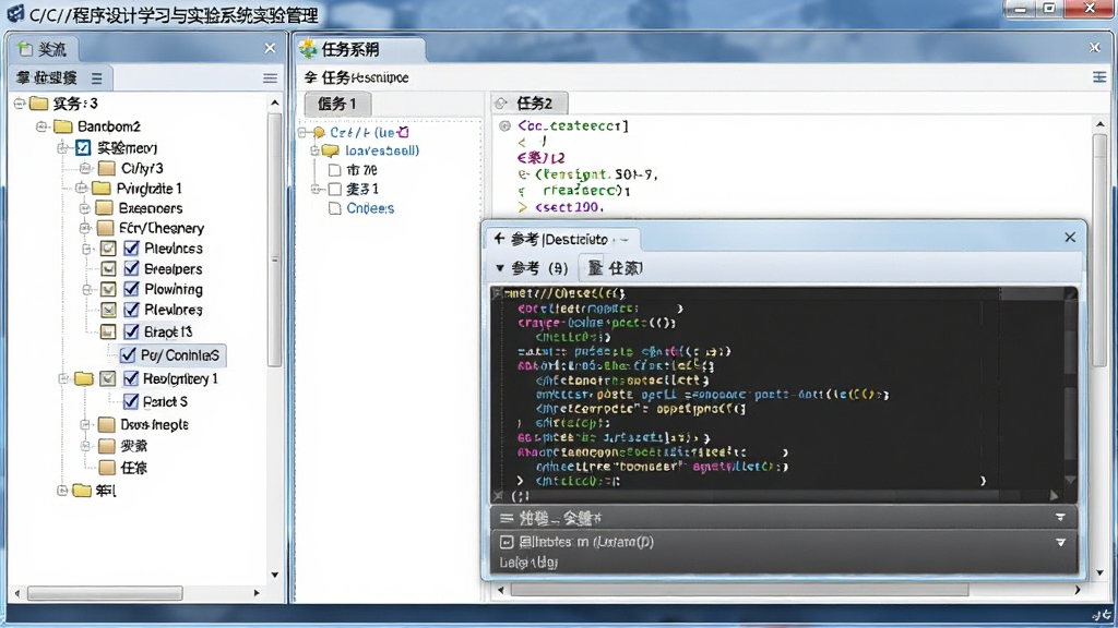 C/C++�������ѧϰ��ʵ��ϵͳʵ��������棬����Ϊʵ���б����������鴰�ڣ��������Ϊ�½�����Ŀ¼���Ҳ�Ϊ������������������Ű��η��������Ϊ���������磬ϸ�ڰ������ȹ�ѡ�������š��ο������۵���壬���ʸ��壬����ɾ����޶���Ԫ��