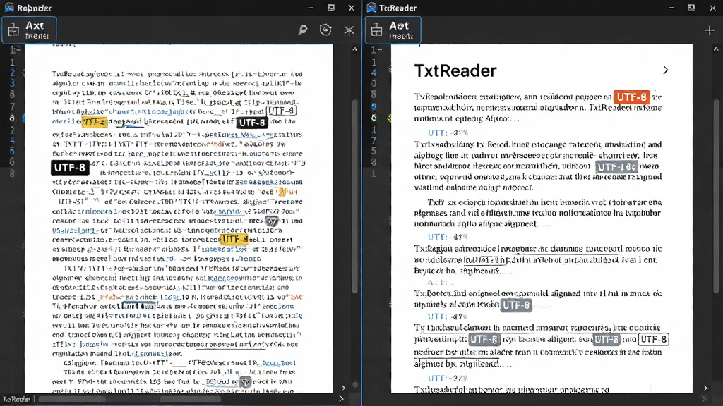 һ��չʾTxtReader�����Ű湦�ܵ�ͼƬ������Ϊ�������棬����Ϊ���ҷ��������չʾԭʼ���ҵ�TXT�ı����Ҳ�չʾ������TxtReader���Ű��Ż���������ı����Ű�Ա�ǿ�ң����Ϊдʵ������ͼ�磬ϸ�ڰ��������ı���ʶ���ǩ��UTF-8���Ͷ������Ч�������ʸ��壬�ɾ����޶���Ԫ��