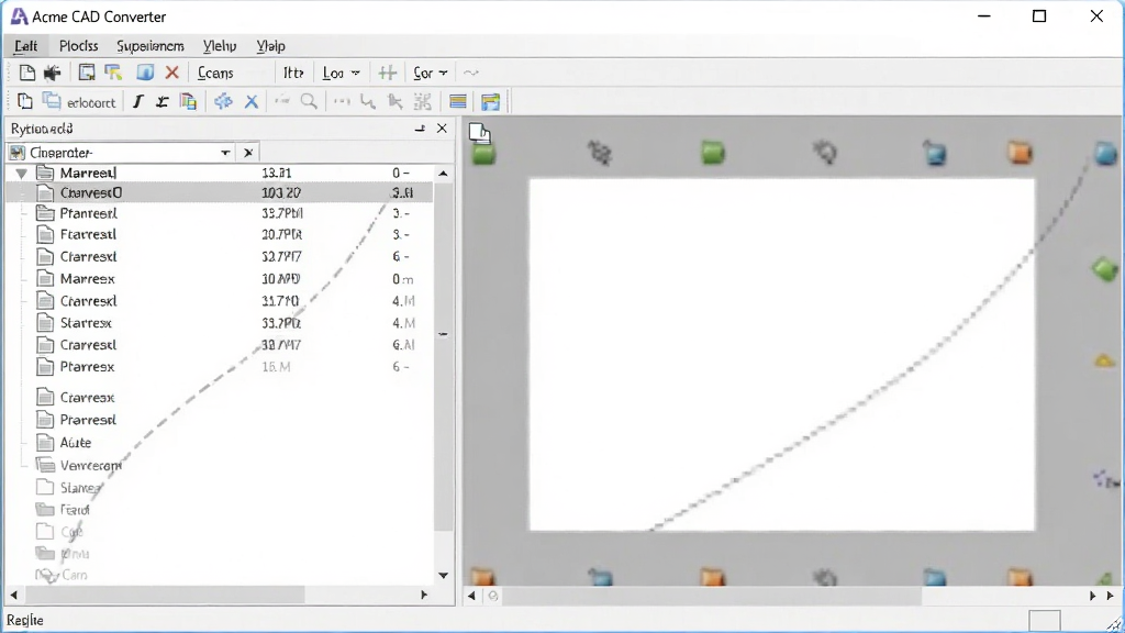 һ��չʾAcme CAD Converter���������ͼƬ���������������������ڣ������ʾ�ļ��б����Ҳ���Ԥ�����򣬴��ڶ����в˵����͹����������岼�������������רҵ�����ʸɾ����޶���Ԫ��