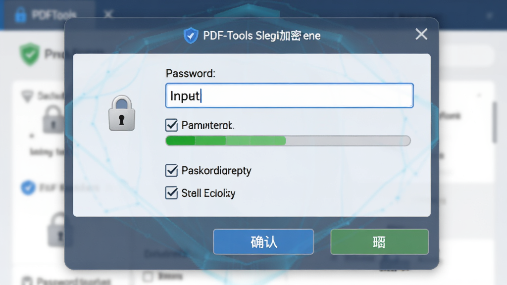 PDF-Tools ��ȫ�������ý���ͼ������Ϊ�������öԻ��򣬲�������Ϊ�����������Ȩ�޹�ѡ��Ű�Գƣ����Ϊ��ȫ�����磬ϸ�ڰ�������ͼ�ꡢ����ǿ����ʾ��ȷ�ϰ�ť�������������ɾ����޶���Ԫ��