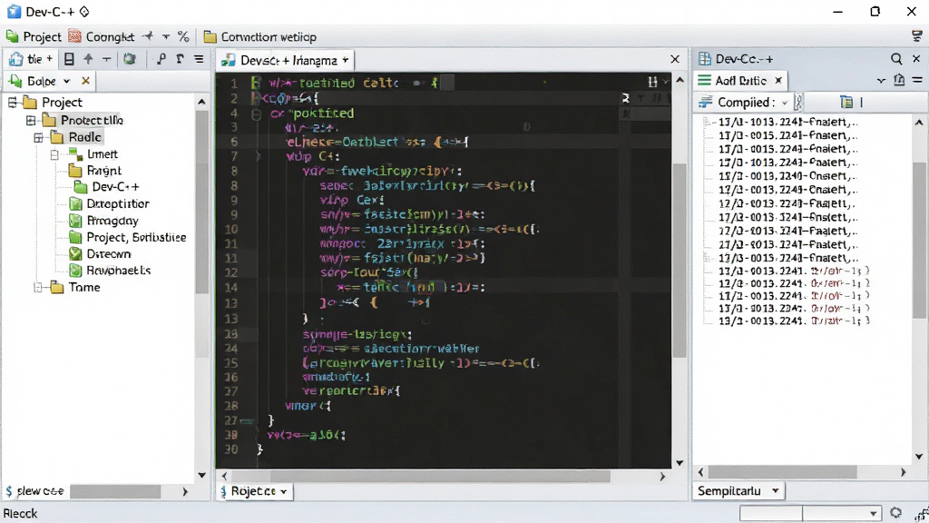 Dev-C++ ������Ч�༭������չʾ����������Ϊ����༭���ڣ���ʾ��ɫ�﷨������ C++ ���룬���Ϊ��Ŀ������״ͼ���Ҳ�Ϊ������־�����岼�ֽ��գ������רҵ������ɫ�����ɾ��޶���Ԫ�أ����廭��