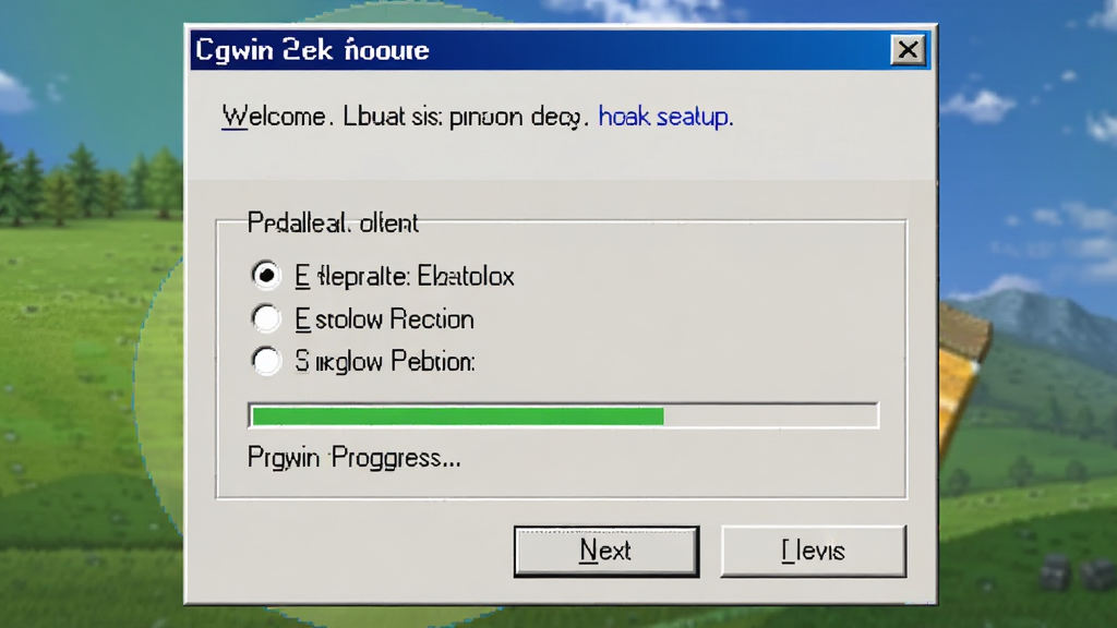 Cygwin ��װ�򵼽��棬������ setup ��װ���򴰿ڣ�����Ϊ���жԻ����Ű��Ϸ��ǻ�ӭ��м��ǰ�װģʽѡ��·�����һ����ť�����Ϊ���� Windows ��װ��дʵ���ϸ�ڰ�����ɫ����������ѡ��ť������ָʾ�����������ɾ��޶���Ԫ��