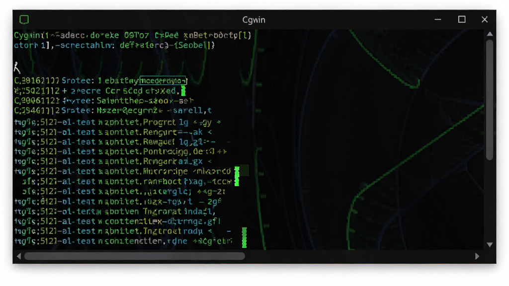 Cygwin �ն����нű������������Ǻ�ɫ�ն˴�����ʾ��ɫ�������������Ϊȫ�����У��Ű��Ϸ������������С��·��ǹ�����־�����Ϊ����ڿ��ն˷��ϸ�ڰ�����ɫ�����ؼ��֡������˸�������������ʸ���ɾ��޶���Ԫ��