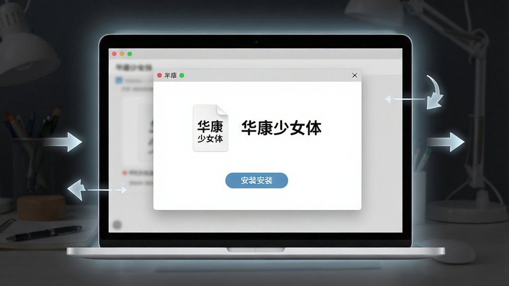 һ��չʾ������Ů�尲װ���̵�ʾ��ͼ��������һ̨�ʼǱ�������Ļ��ʾ���尲װ���棬����������չʾ