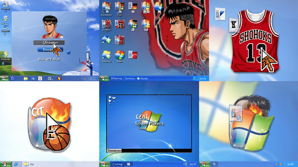 һ��������������Windows XPϵͳ����Ԫ��ƴ��ͼ������������¼���桢�����ֽ����ͼ�������������ָ�롢������ʽϵͳͼ�ꡢ��Ļ��������Ԥ���������Ժ����ɫΪ�����Ű����룬���ͳһ��������ǿ�ң�ϸ�ڷḻ�����������ɾ�