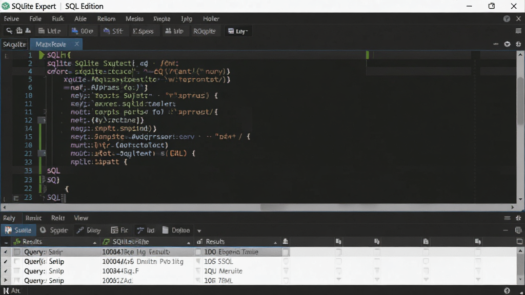 һ��չʾSQLite Expert SQL�༭�������ͼƬ����������һ������༭����SQL����Ը�����ɫ��ʾ���·��ǲ�ѯ������񣬽�������רҵ����ɫ���⣬���������ɾ����޶���Ԫ��