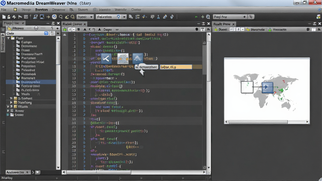 һ��չʾ Macromedia Dreamweaver ���������ͼƬ������Ϊ������������������������������Ϊ�ļ����ʹ�����ͼ���Ҳ�ΪʵʱԤ�����ڣ��Ű���þ����IDE����ʽ�ṹ�����Ϊרҵ�Ƽ��У�ϸ�������ִ����������ǩ�Զ���ȫ�Ϳ��ӻ���קԪ�أ����������ɾ��޶���Ԫ��