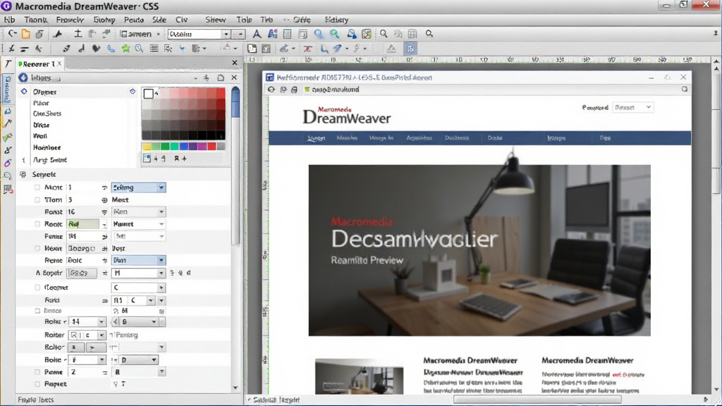 һ��չʾ Macromedia Dreamweaver CSS��ʽ�����ʵʱԤ�����ܵ�ͼƬ������Ϊ����������CSS�����������ҳԤ�����ڣ����������Ϊ��ʽ�����б����Ҳ�ΪӦ����ʽ�����ҳЧ�����Ű��������򣬷��Ϊרҵ��ҳ��ƹ��߷��ϸ����������ɫѡ�������߿����ú�ʵʱ��ȾЧ�������������ɾ��޶���Ԫ��
