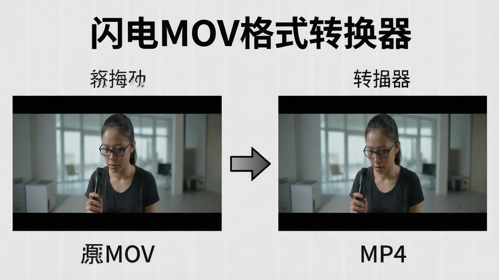 һ�ŶԱ�ʾ��ͼ�����ΪԭʼMOV��Ƶ���棬�Ҳ�Ϊת�����MP4��Ƶ���棬���߻��ʿ�����ͬ�����������������м���һ����ͷ��ʾת�����̣�ͼƬ�Ϸ���ע