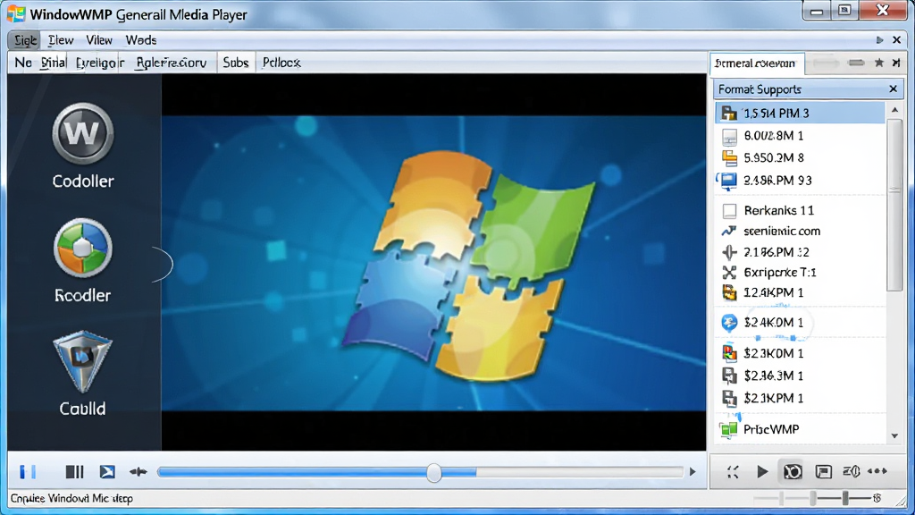 һ��չʾ���WMPͨ�ý�������������Ԥ��ͼ������ΪWindows Media Player�������������ڲ��Ÿ�����Ƶ��������������������Ϊ����չʾ���������棬�Ű���ֱ�ۣ����Ϊ�ִ��Ƽ���������ͼ��ϸ�ڰ���������ͼ�����ʽ֧���б������ʸ��壬�ɾ����޶���Ԫ��