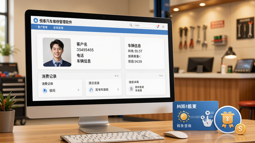 ��̩����ά�޹��������ͻ��������棬����չʾ������Ļ�ϵĿͻ�������Ƭ�������ͻ�ͷ���������绰��������Ϣ�����Ѽ�¼�ȣ���Ļ�Ա��л�Ա���ͻ���ͼ�꣬����Ϊ��ܰ�����޽Ӵ���������������񣬲��ֺ�����ϸ�����������ʸ��壬�ɾ��޶���Ԫ��