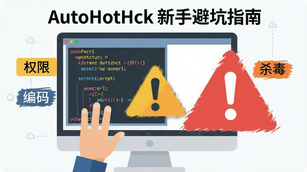һ��չʾ AutoHotkey ���ֱܿ�ָ�ϵĲ�ͼ������Ϊ������Ļǰ�������뾯��ͼ�꣬����Ϊ���ű������Ҳ��ɫ�����־���Ű����������Ϊ��ƽ����Ϣͼ��ϸ�ڰ�����Ȩ�ޡ������롱��ɱ�������ֱ�ǩ�����ʸ��壬�ɾ����޶���Ԫ�ء�