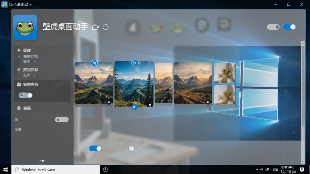 �ڻ�����������Windows�����ϵ����ý����ͼ��չʾ��ֽ�ֲ��ͳ���Ƥ��ѡ�����������������壬����Ϊ���ҷ������Ű���������Ϊ�ִ���ƽ��UI��ϸ�ڰ����ڻ�ͼ����л����أ����������ɾ��޶���Ԫ��