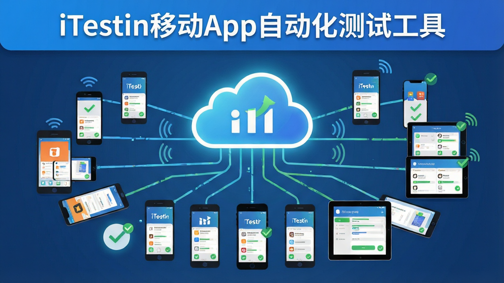 һ�����iTestin�ƶ�App�Զ������Թ����ƶ�������Գ�����AI��ͼ������������һ��������ƶ�ͼ�꣬�ƶ��·���������ʮ����ͬ�ͺŵ������ֻ���ƽ���豸��ÿ���豸��Ļ��ʾ��ͬ��App���������״̬��ʶ�������С�iTestin�ƶ�App�Զ������Թ��ߡ����ֺ��������Ϊ����״����ṹ�����Ϊ�Ƽ���ʮ��ı�ƽ�廭�磬ϸ�ڰ����豸Ʒ��ͼ�ꡢ�źŲ��ơ�����ͨ���򹴱�ǵȣ����ʸ��壬����ɾ����޶���Ԫ��