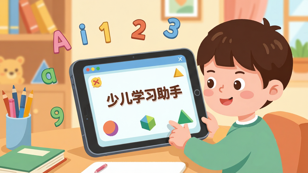 һ��չʾ��ͯ��ƽ�������ʹ��ѧϰ�����Ĳ廭������������һ����ͨ���Ľ��棬��ʾ�С��ٶ�ѧϰ���֡������ֱ�ʶ��������ΧƯ������ĸ�����ֺͼ���ͼ�Σ���������ܰ�ľӼ��鷿������ɫ��������ͣ����Ϊ��ƽ����ͨ�廭��ϸ�ڰ�����ͯרע�ı��顢ƽ����Ե�Բ����ơ�������ľߣ������������ɾ����޶���Ԫ�ء�