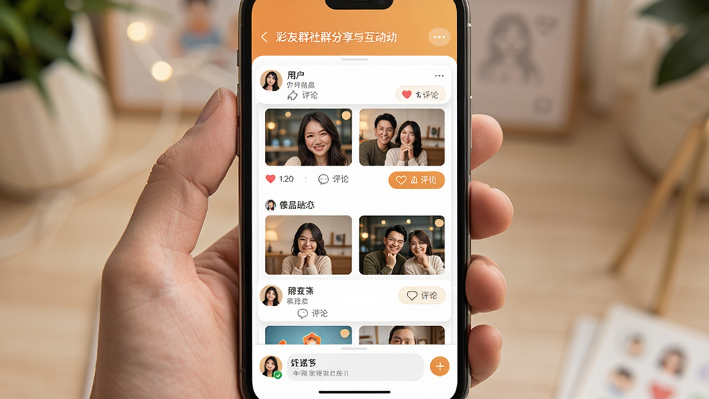 ����Ⱥ��Ⱥ�����뻥������չʾ����Ļ����ʾ�û���Ʒ��̬�б���ÿ����Ʒ��������ͼ�͵������۰�ť���ײ���Ⱥ��������ڣ�����ɫ����ů������罻���������������ɾ��޶���Ԫ��