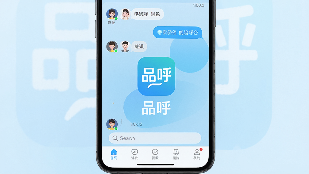 һ��չʾƷ��APP��������ֻ���Ļ��ͼ������������Ʒ��Ӧ��ͼ������ơ�Ʒ����������Ϊǳ��ɫ���䣬���沼������չʾ�����б��͵ײ�������������ִ���Լ��ϸ�ڰ�����Ϣ���ݡ�ͷ��ͼ�ꡢ�����򣬻��ʸ��壬�ɾ����޶���Ԫ��