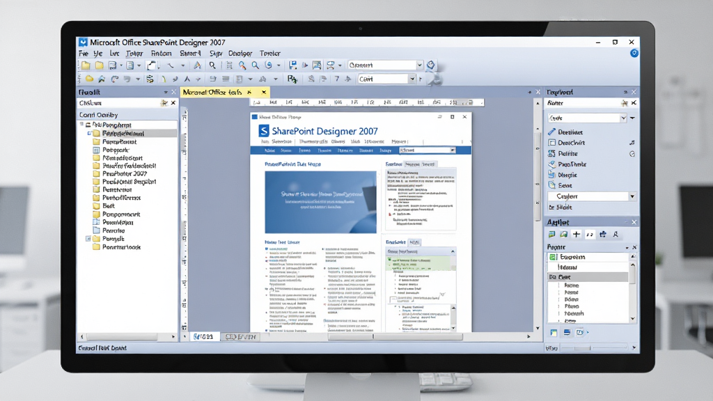 һ��չʾ Microsoft Office SharePoint Designer 2007 ���������ȫ��ͼ����������Ϊ������Ļ����Ļ�������������������������Ϊ�ļ����б��͵��������м��ǿ��ӻ���ҳ�༭�������Ҳ��ǹ������������塣����������������ʾ 