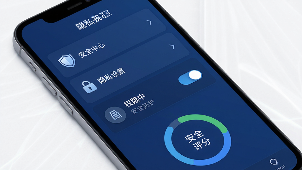 ���׻�APP��ȫ����ҳ��չʾͼ������Ϊ�ֻ���Ļ����ʾ��˽�����밲ȫ������ѡ���б�������Ϊ�����б�ʽ�Ű棬���Ϊ���ȵ�����ɫ��ȫ������ϸ�ڰ�������ͼ�ꡢ��������ʶ��Ȩ�޿��ذ�ť�Լ���ȫ���ֻ���ͼ����������������ɾ����޶���Ԫ��