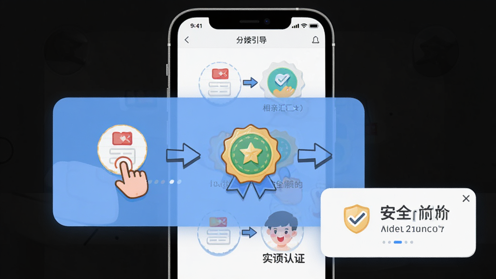 ���׻�APP��������ҳ��չʾͼ������Ϊ�ֻ���Ļ����ʾ���м�ͷָʾ�Ĳ����������㣬����Ϊ�ֲ�ͼʾ�Ű棬���Ϊ������õĿ�ͨ��ƽ���ϸ�ڰ�����ָ���ͼ�ꡢʵ����֤���¡���ȫ��ʾ���������ʸ��壬����ɾ����޶���Ԫ��