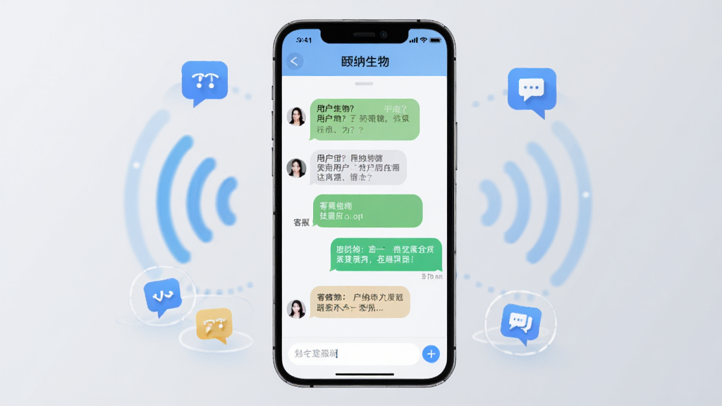 ����չʾ���������App�����߿ͷ�������棬�Ի������а����û����ʺͿͷ��ظ�������ײ���������ֻ���Χ�����ų�����źŲ��ƺͶԻ�ͼ�꣬����Ϊ��͵�ǳ��ɫ������ִ�����ͨ��ǿ���Ű����������ʸɾ���