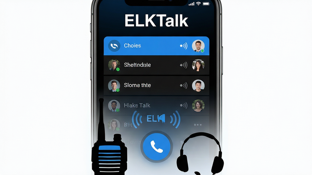 ����Ϊһ�������ֻ���Ļ��д����Ļ����ʾELKTalk�������Խ����棬����Ƶ���б���Բ��ͨ����ť�����ֲ��þ��й�ͼ���ֻ��·���Լ���ֶԽ��������ļ�Ӱ���Ű�ͻ���������ơ�ELKTalk������Ļ���������Ϊ�ִ��Ƽ��У�������ɫ��ϸ�ڰ��������İ�ťͼ�ꡢ�źŲ������Աͷ�񣻻��ʸ��壬�ɾ����޶���Ԫ��