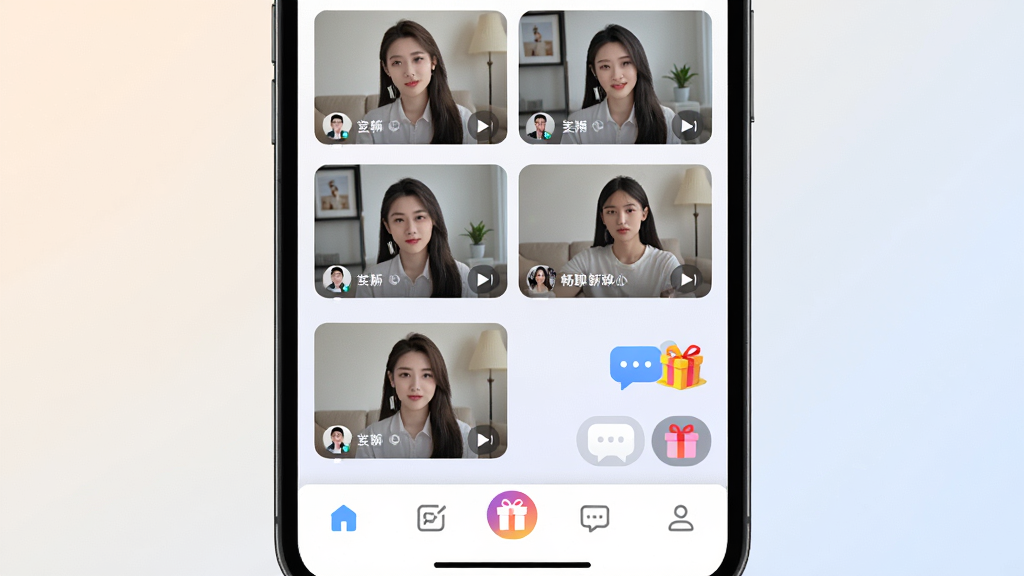 �ֻ���Ļ������ʾ����ֱ��Ӧ�ý��棬�������ж��ֱ����������ͼ������ͷ�񣬵ײ�����������������Ϊǳɫ���䣬������ִ���ϸ�ڰ�������ͼ�����������ݣ������������ɾ����޶���Ԫ��