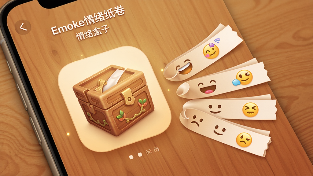 һ��չʾ��Emoke����ֽ����APP�ڡ��������ӡ������ͼƬ��������ʾһ�����µ�ľ�ʺ���ͼ�꣬�����Ա�ɢ���ż��Ŵ��в�ͬ������ŵ�ֽ�������汳������ů��ľ��ɫ���������࣬�����ܰ�����ʸ���