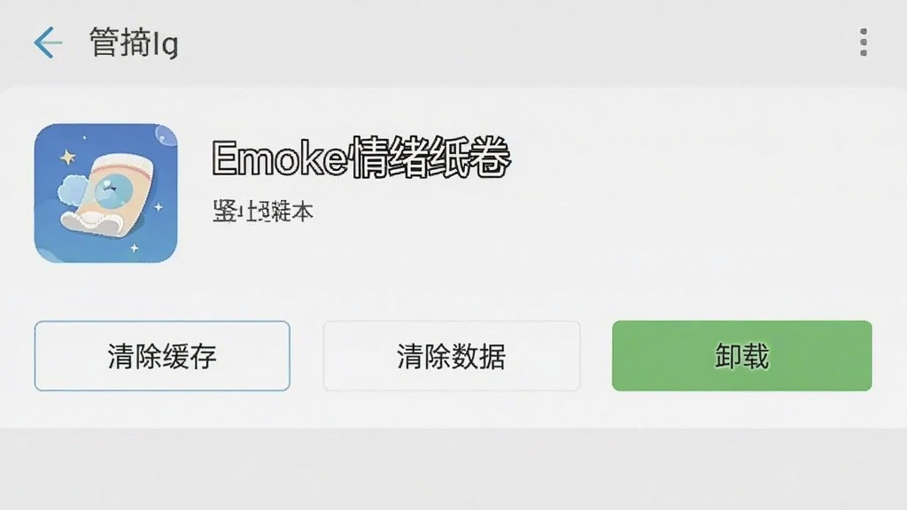 һ���ֻ�Ӧ�ù�������Ľ�ͼ����������ʾ��Emoke����ֽ������Ӧ����Ϣҳ�棬�С�������桱��������ݡ���ж�ء��Ȱ�ť���������ֻ�ϵͳ���ý��棬����࣬��������