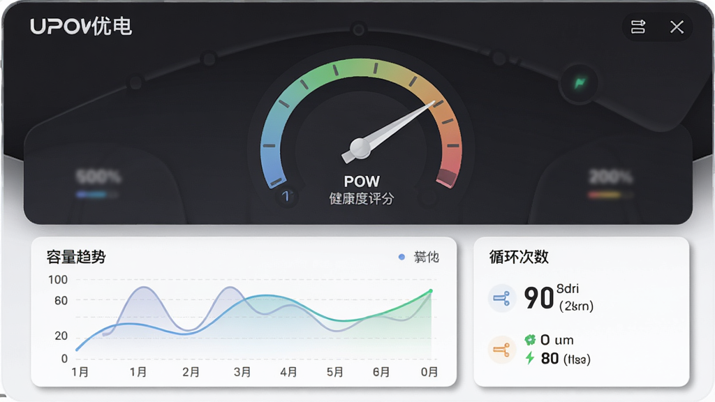 ���������ǡ�UPOW�ŵ硱��ؽ����������棬��Ļ��ʾ����������Բ���Ǳ��̡�������������ͼ��ѭ������ͳ�ơ�����Ϊ�Ǳ��̾��ϣ�����ͼ��ͳ�ƿ�Ƭ���¡��Ű�������ͼ����ɫ��͡����Ϊ���ݿ��ӻ���ˬ�硣ϸ�ڰ����Ǳ���ָ�롢����ƽ������Ƭ��Ӱ��΢�����ʸ��壬�ɾ����޶���Ԫ�ء�