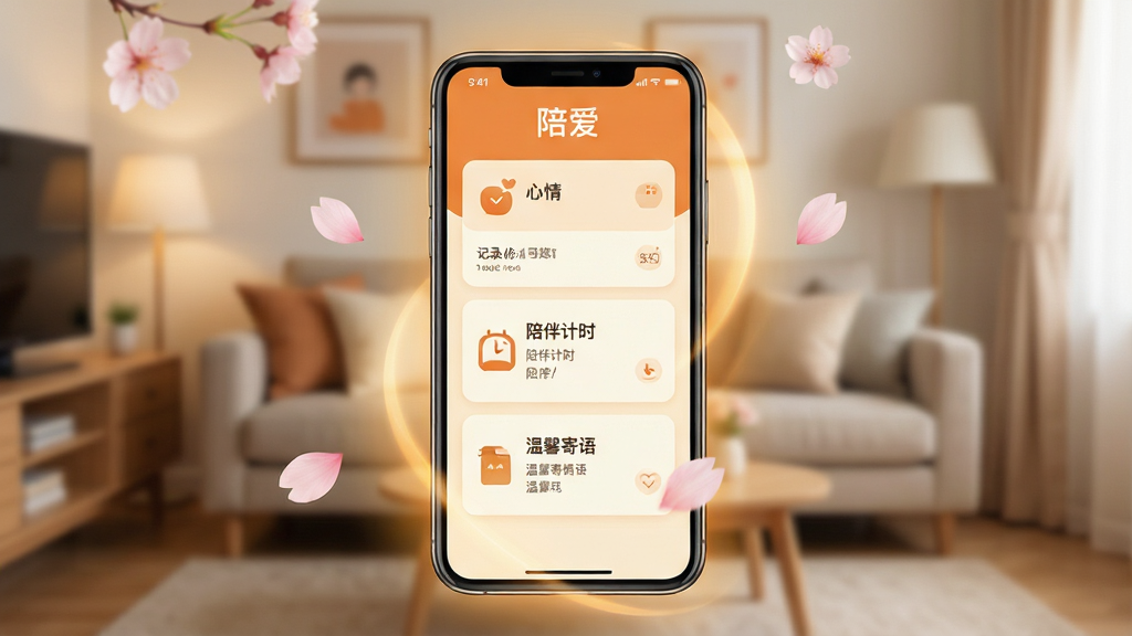 һ����ů���ֻ�Ӧ�ý���չʾͼ������������һ�������ֻ�����Ļ����ʾ�š��㰮����������ҳ���棬������ů��ɫ���װ�ɫΪ��ɫ���������С��㰮�����ֱ�ʶ���м��Ǽ��Ŀ�Ƭʽ���֣�������¼���顢����ʱ����ܰ����ȹ�����ڣ��ֻ���Χ��������͵�ů����Ʈ���ӣ�����꣬�������黯�ľӼҿ�����������������ܰ������������������ͼ�ɾ����޶���Ԫ�ء�