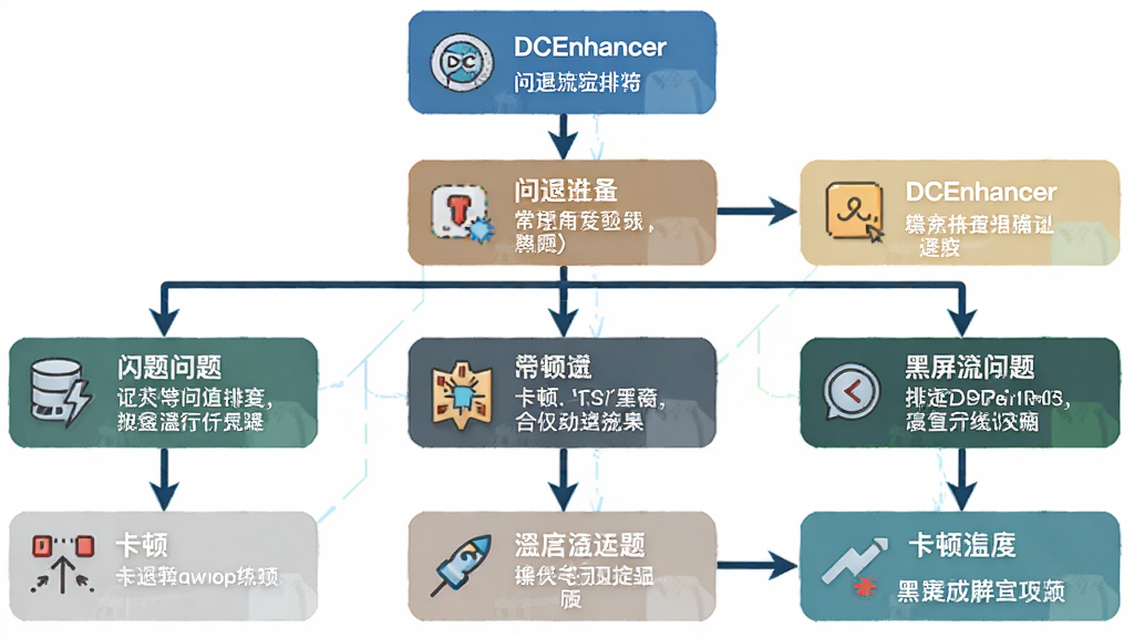 DCEnhancer ��������������ͼ������Ϊ����ͼ��ʽչʾ���ˡ����١�������������Ų鲽�裬����Ϊ���ϵ��·�֧���У����Ϊ��Ϣͼ���磬ϸ�ڰ�������ͼ�ꡢ����������֡���ͷ�����ߣ����������ɾ��޶���Ԫ��