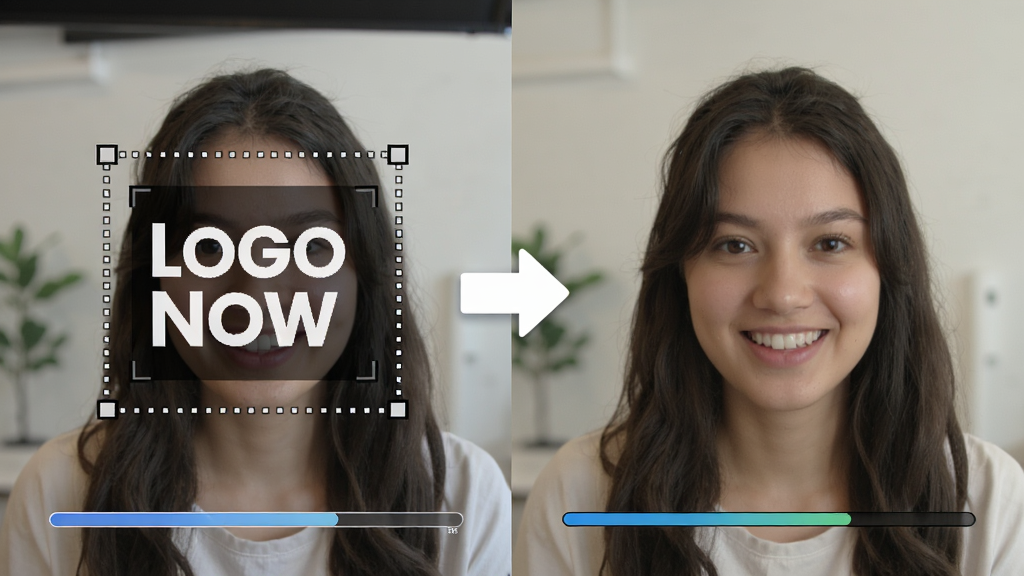 Remove Logo Now ����ȥˮӡ����չʾ���������Ϊ��ˮӡ����Ƶ���棬�Ҳ�Ϊȥ��ˮӡ��ĸɾ����棬�м��ü�ͷ���ӱ�ʾ�������̣����Ϊ�Ա�չʾͼ��ϸ�ڰ���ˮӡ��ѡ���ߡ����������������ʸ��壬�ɾ����޶���Ԫ��