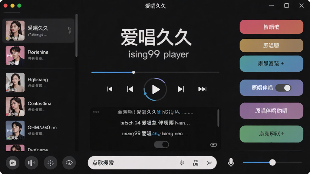 �����þã�ising99 player������������ȫòչʾ����������Ϊ���ſ���������������ֲ��Ÿ����б��빦�ܰ�ť���ײ��ǵ�������������岼�������������Ű������ɫ���������ɫ������ť�����ƫ���ִ���Լ��Ӱ�����ַ硣ϸ���ϳ��ָ������桢��ʹ�������ԭ���鳪�л����ء���˷��������ڻ��顣�����������ɾ����޶���Ԫ�ء�