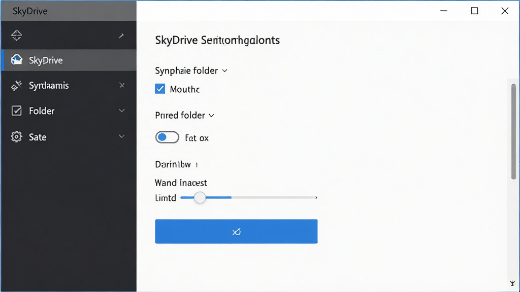 һ��չʾSkyDriveͬ�����ý����AI��ͼ������Ϊ������Ļ�ϵ�������壬���ֲ������˵��Ҳ����ݵ������Ű棬���Ϊ�ɾ������ִ�UI���ϸ�ڰ���ͬ���ļ��й�ѡ�򡢰����ļ����ء��������ƻ��顢��ɫ������ť�����ʸ��壬�ɾ����޶���Ԫ��