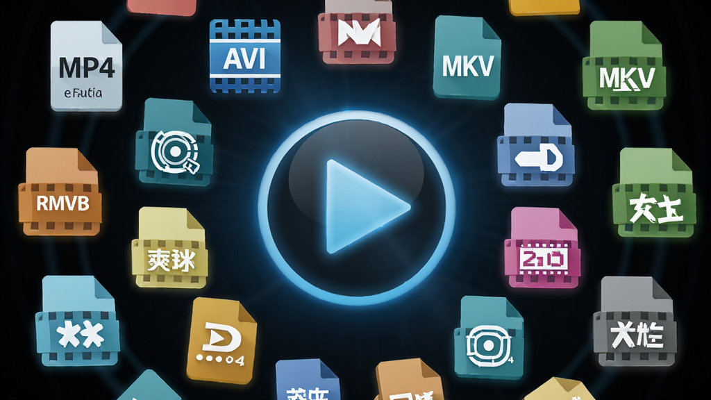����������һ������Ĳ��Ű�ť����Χ�����Ÿ�����Ƶ��ʽͼ���硰MP4����AVI����MKV����RMVB���ȣ�����ΪԲ�η���״���У��Ű�������򣬷��Ϊ��ƽ���Ƽ��磬ϸ�ڰ���ͼ�귢��Ч������ɫ������ϸ��Ľ�����Σ����ʸ��塢����ɾ����޶���Ԫ��