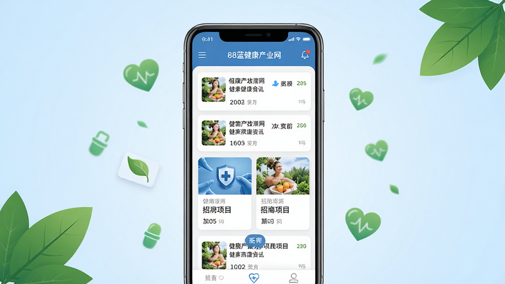 һ��չʾ88��������ҵ���ƶ���Ӧ��������ĳ���ͼ������������һ�����������ֻ�����Ļ�ڳ��ֽ�����ҵ��Ѷ�б���������Ŀ��Ƭ���֣�����Ϊ����ǳ��ɫ���䣬��Χ��׺��Ҷ�뽡������Ԫ�أ�����������רҵ��ϸ�����������ʸɾ����޶���Ԫ��