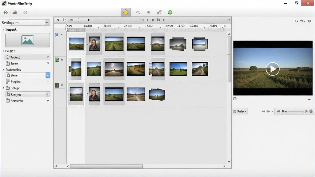 PhotoFilmStrip ����������ȫ����������ʾʱ��������Ƭ����ͼ���У����Ϊ����ͼƬ��ť����Ŀ������壬�Ҳ�Ϊ��ƵԤ�����ڣ���������ǳ��ɫ�������ڱ�������ʾ 