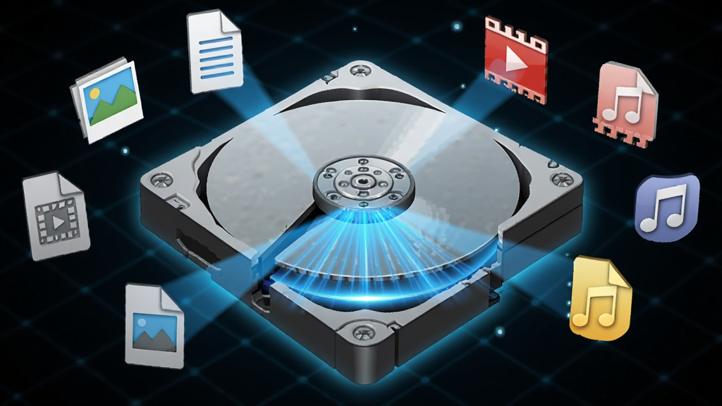 һ������ EasyRecovery Professional ���ɨ�������ĿƼ��廭������������һ�������Ӳ������ͼ����ɫ�����������ɨ����Ƭ���棬��ΧƯ���Ÿ����ļ����͵�ͼ�꣨��Ƭ���ĵ�����Ƶ����Ƶ��������ͼ��ӻ�ɫ��Ϊ��ɫ���������ݱ��ɹ�ʶ��ͻָ�����������ɫ�Ƽ�����������Ϊδ��������������ϸ�ڷḻ�����ʸ��壬�ɾ����䡣