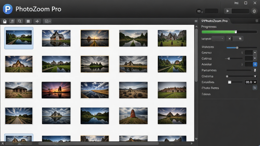 һ��չʾ PhotoZoom Pro �����������ܵ�ͼƬ����������һ���ļ��б����ڣ����ͼƬ����ͼ�������룬�Ҳ��н������Ͳ���������壬�������ִ���࣬�����а��� 