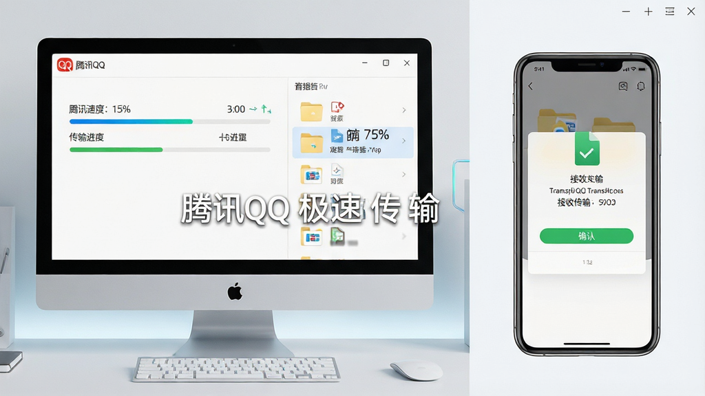 һ��չʾ��ѶQQ�ļ����书�ܵĳ���ͼ����������Ϊ������Ļ���ֻ���Ļ����չʾ�����ֲ������ҷ����������Զ���ʾ�ļ�������������ļ����б����Ҳ��ֻ�����ʾ�����ļ�ȷ�Ͻ��棬�Ű�����ֱ�ۣ����Ϊ�ִ���Լ�Ƽ��磬ϸ�ڰ��������ٶ���ֵ���ļ�����ͼ�ꡢ���Ȱٷֱȵ�Ԫ�أ����ʸ��塢����ɾ����޶���Ԫ�أ�ͼƬ�б�ע���֡���ѶQQ ���ٴ��䡱