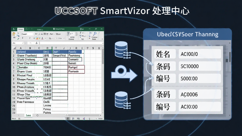 AI��ͼ��������桰UCCSOFT SmartVizor �������ġ������ݺϲ����̣������ʾExcel�������ݣ��м��м�ͷָ���Ҳ�ı�ǩԤ������ǩ�ϰ������������롢��ŵȱ�����Ϣ�����Ϊ��Ϣͼ��ʽ��ϸ�ڰ������ݿ�ͼ�ꡢ�����ߡ������ֶα�ǩ�������������ɾ��޶���Ԫ��